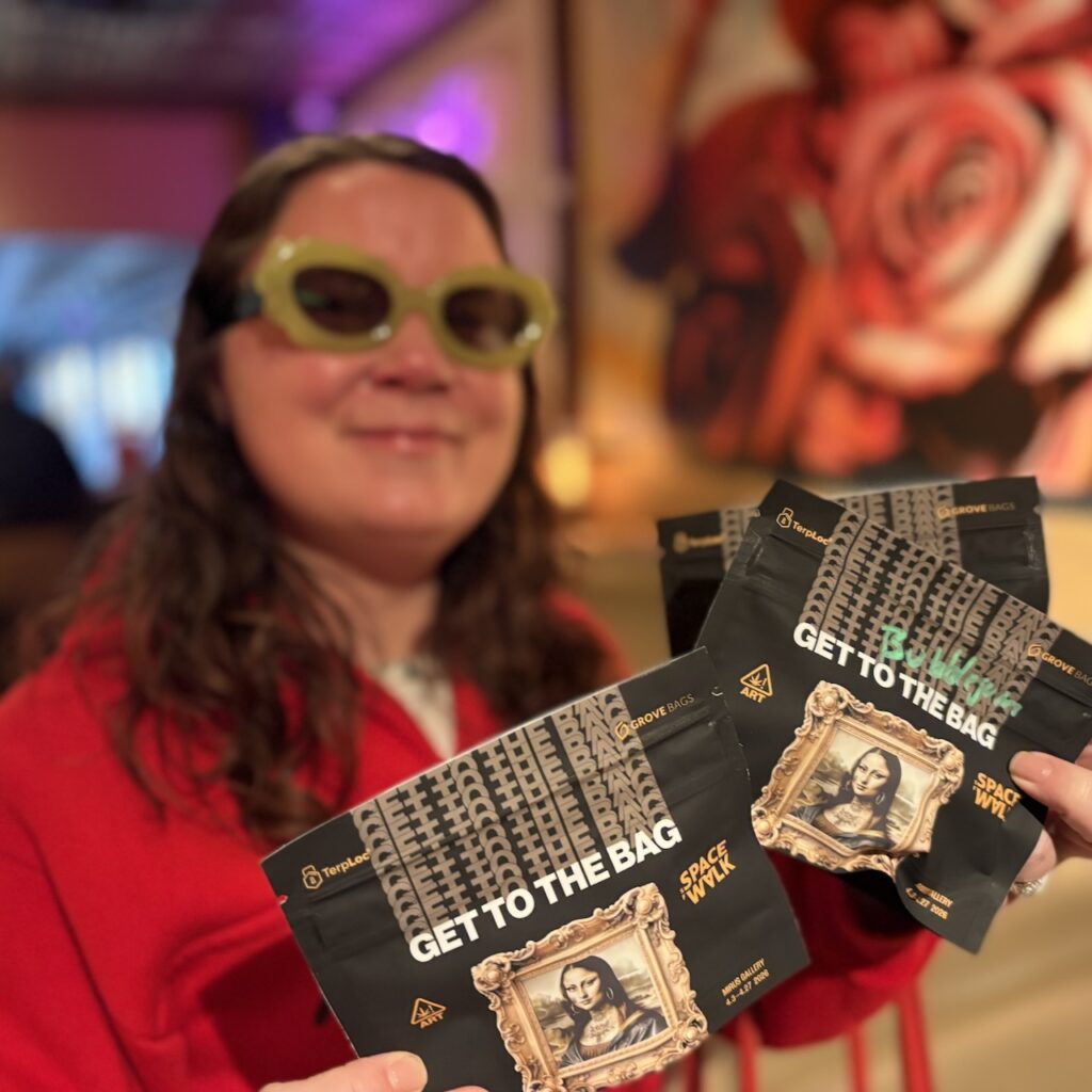 Former High Times editor Ellen Holland at Mission Cannabis Club. SF Space Walk 2026. (David Downs Presents)